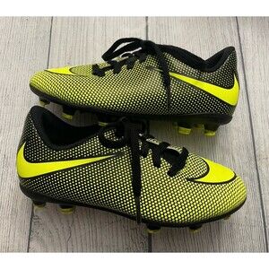 Yellow Nike Boy Girl Soccer Cleats Shoes, Size Youth 12